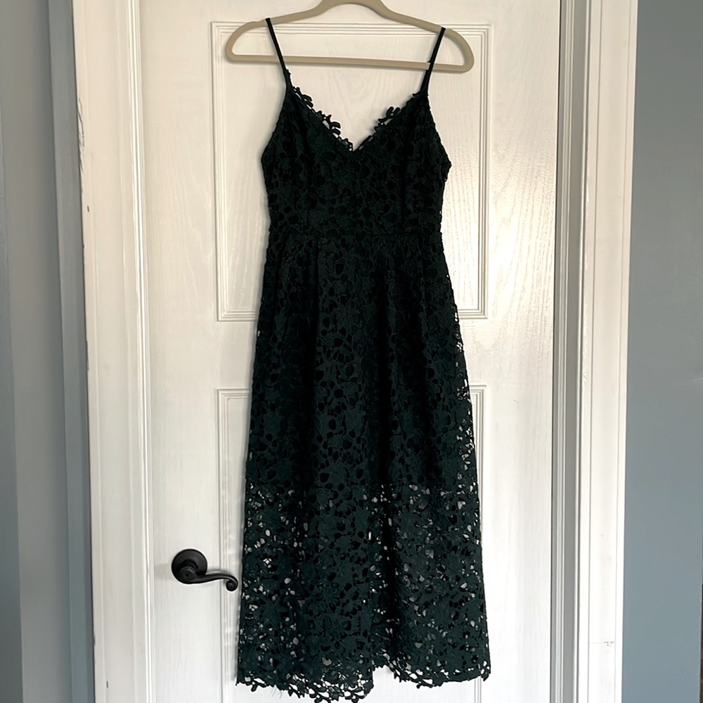 Forest green ASTR the Label lace midi dress